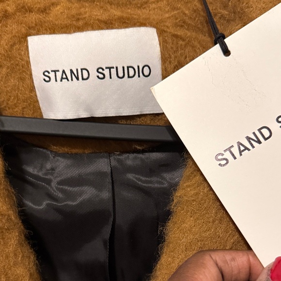 Stand Studio Women's Brown Double-Breasted Pea Coat - Picture 2 of 7